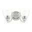 Polished Chrome Dual-Light Vanity Sconce with Hand-Blown Glass