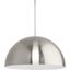 Elegant Brushed Nickel Pendant with White Dome Shade, 23.62"