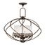 Olde Bronze 5-Light Chandelier with Hand Blown Satin White Glass