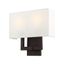 Hollborn Dimmable 2-Light Wall Sconce in Bronze with Off-White Shade