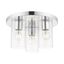 Zurich Polished Chrome 3-Light Flush Mount with Clear Glass