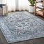 Light Grey/Blue Synthetic 4'x6' Reversible Flat-Woven Rug