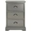 Gray Pine Wood 3-Drawer Accent Table