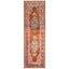 Orange and Light Blue Floral Synthetic Runner Rug