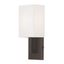 Bronze Direct Wired Electric Wall Sconce with Off-White Shade