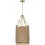 Windward Passage Soft Brass and Natural Rope 4-Light Adjustable Pendant