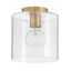 Pippa Clear Glass Brass 1-Light Flush Mount