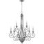 Elegant Nickel Finish 9-Light Candle Chandelier, 29" Width