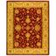 Elegant Red and Gold Tufted Wool Square Rug 7'6" x 9'6"