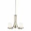 Brushed Nickel Mini 3-Light Chandelier with Satin Etched Glass