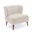 Milky White Boucle Wingback Accent Chair with Wood Legs