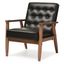 Sorrento 30" Modern Black Faux Leather Accent Chair