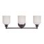 Melrose 3-Light Bronze Vanity Fixture with Opal Glass Shades