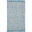 Handmade Blue and Gray Wool Blend 4' x 6' Area Rug