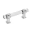 Clear and Polished Chrome 3-inch Cabinet Drawer Pull