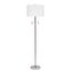 Silver 3-Way Switch Metal Floor Lamp with Linen Shade