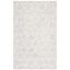 Ivory and Blue Floral Tufted Wool 4' x 6' Area Rug