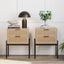 Andrew Light Oak and Rattan 2-Drawer Nightstand Set