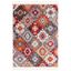 Chenille Medallion Braided Edge Rectangular Rug in Red - 4' x 5'4"