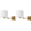 Lillian Gold 22.5" Contemporary Swing Arm Wall Sconce - Set of 2