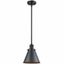 Matte Black Glass Mini Pendant Light with Adjustable Rod