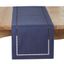 Navy Blue Polyester Laser-Cut Hemstitch Table Runner 14" x 54"