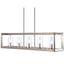 Anna 38.5" Nickel Linear 5-Light LED Glass Pendant