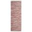 Red and Beige Handwoven Cotton Wool Striped Runner Rug