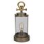 Vintage Gold Metal and Glass Lantern with LED Light