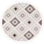 Ivory and Brown Diamond Braided Synthetic 4' Round Shag Rug