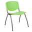 Green Plastic Stacking Reception Chair with Metal Frame