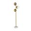 Eclipse 3-Light Brass Floor Lamp with Clear Glass Shades