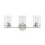 Marshall 3-Light Polished Chrome Vanity Fixture with Seeded Glass Shades