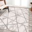 Patras Gray and Ivory Geometric Marbled Area Rug