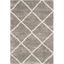 Grey and Ivory Diamond Shag Area Rug, 5'3" x 7'6"