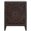 Thea Brown Carved Wood 1-Door Nightstand