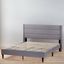 Elegant Stone Queen Upholstered Wooden Platform Bed with Tufted Headboard