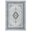 Isabella Cream and Dark Blue Synthetic Area Rug, 4' x 6'