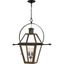 Industrial Bronze Glass 4-Light Indoor/Outdoor Pendant Lantern