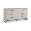 Light Natural Transitional 6-Drawer Dresser with Black Accents