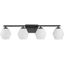 Copeland Matte Black 4-Light Vanity with Opal Glass Shades