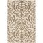 Hand-Knotted Gray Shag Rug with High-Low Damask Motifs, 39"x5"