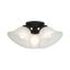 Wynnewood Black Glass 3-Light Flush Mount Ceiling Fixture