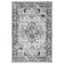 Ivory and Light Blue Hand-Knotted Wool Area Rug