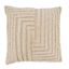 Beige Cotton Tufted Geometric Throw Pillow Cover, 20"x20"