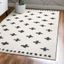 Reversible White/Black Geometric Shag Synthetic Area Rug