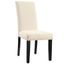 Beige Upholstered Parsons Side Chair with Nailhead Trim