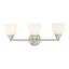 Somerville 23" Brushed Nickel 3-Light Vanity with Satin Opal White Glass