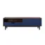 Duane Dark Brown and Navy Blue Ribbed TV Stand with Cabinet