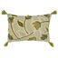 Green Embroidered Cotton Floral Throw Pillow Cover